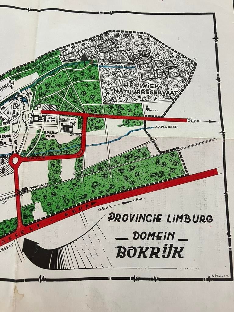 Oud grondplan BOKRIJK HASSELT., Ophalen of Verzenden, Zo goed als nieuw