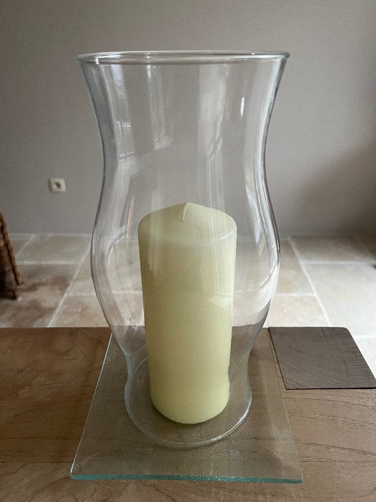 Glazen kaarshouder, Ophalen, Zo goed als nieuw, Glas, Kaars