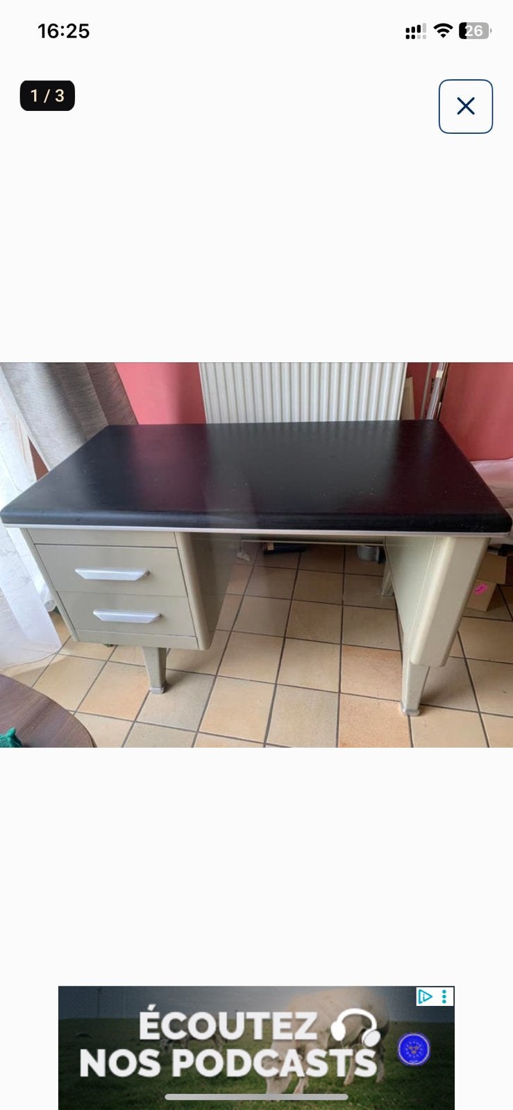 Metalen bureau voor kinderen, Ophalen, Zo goed als nieuw, Metaal