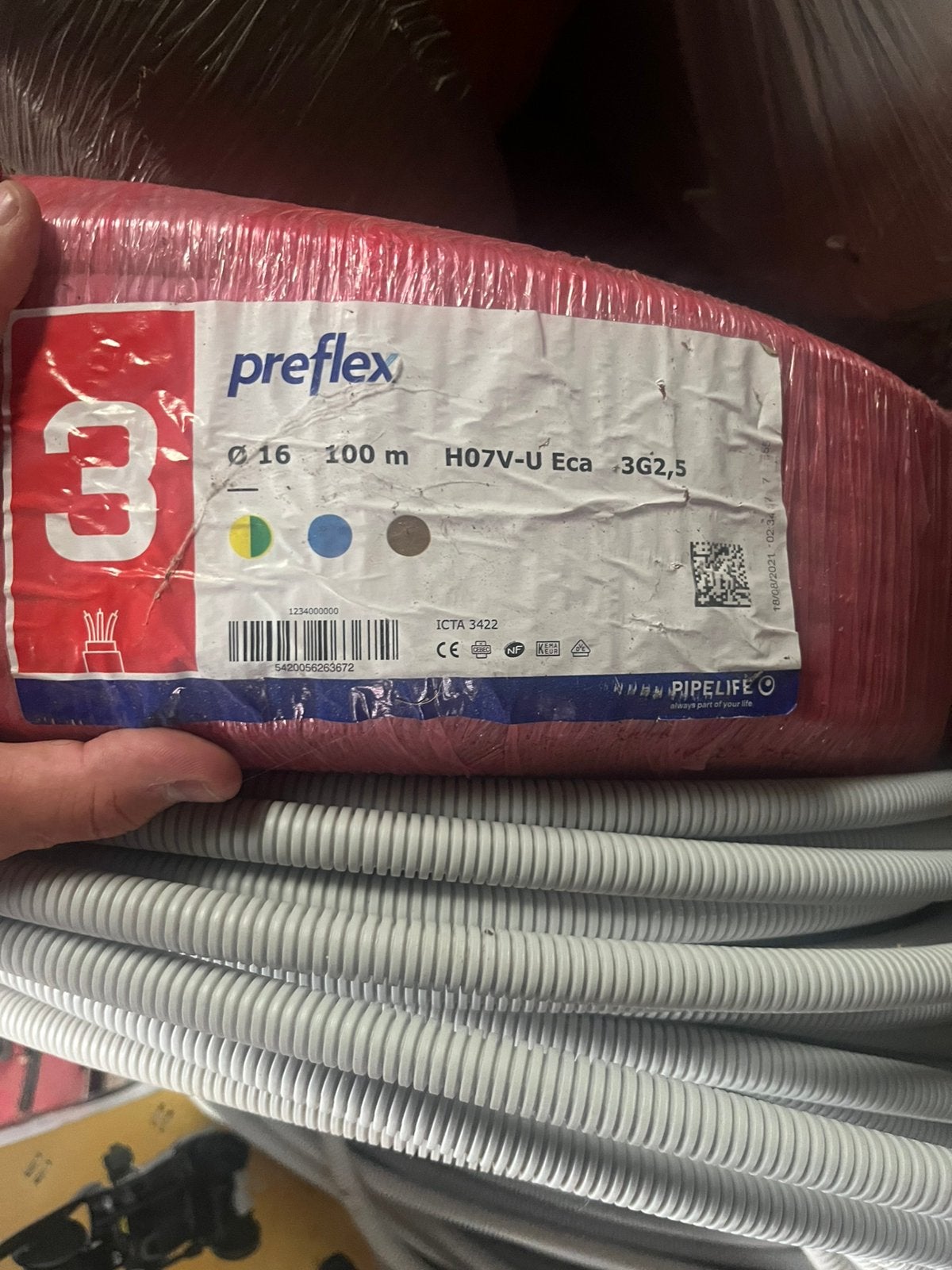 Preflex 16 mm 3 x 2,5, Doe-het-zelf en Bouw, Ophalen, Zo goed als nieuw
