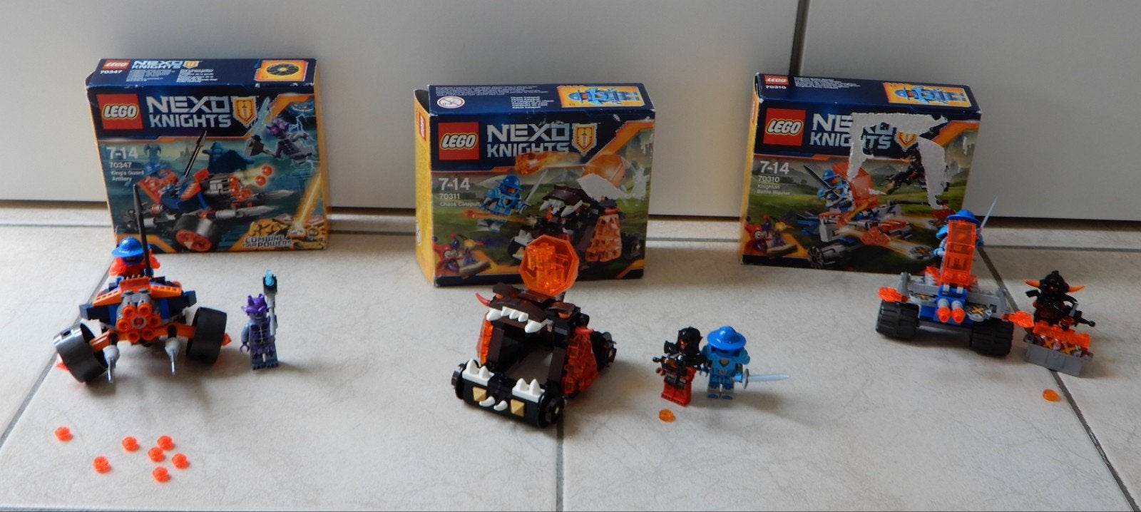 3 setjes LEGO Nexo knights (als geheel of per stuk), Lego, Ophalen of Verzenden, Zo goed als nieuw, Compleet