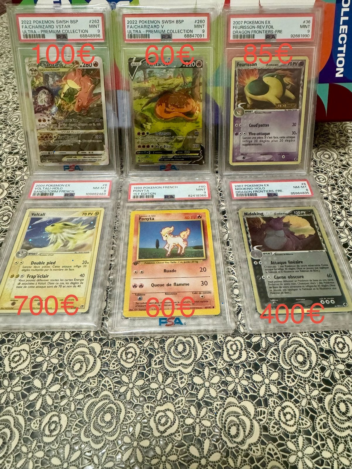 Cartes Pokémon gradées a vendre, Enlèvement, Comme neuf, Plusieurs cartes