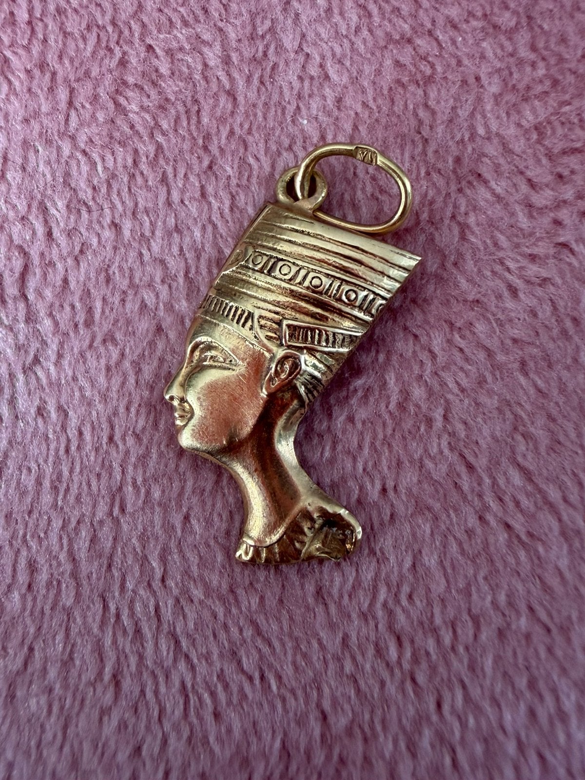 18k geel goud Nefertiti Egypte gold stempel, Ophalen of Verzenden, Goud