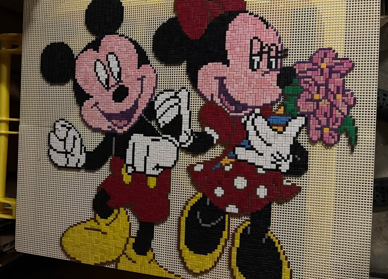 Ministeck mickey en minnie mouse !, Antiquités & Art, Art | Peinture | Moderne, Enlèvement, Plastique, Figures