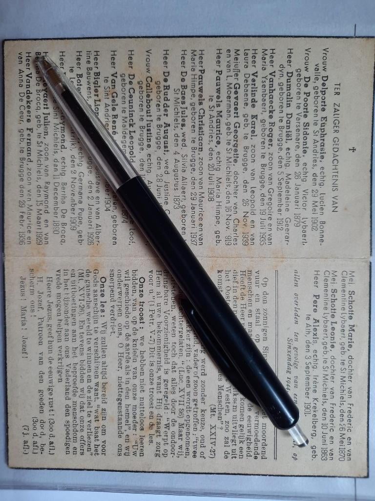 avis de décès  28 mai 1944 bombardement Sint-Michiels Bruges, Envoi