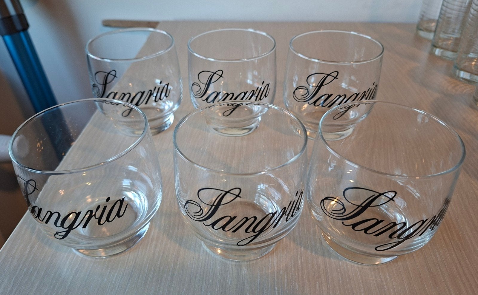 set van 6 retro sangria glazen, Ophalen