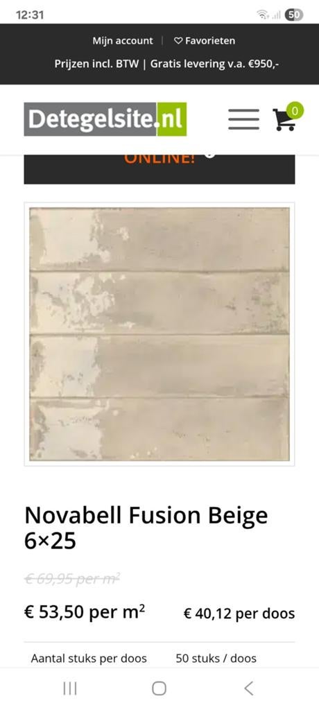 Spatwand keuken, douche muur, badkamer. Beige en zwarte., Doe-het-zelf en Bouw, Tegels, Ophalen, Wandtegels