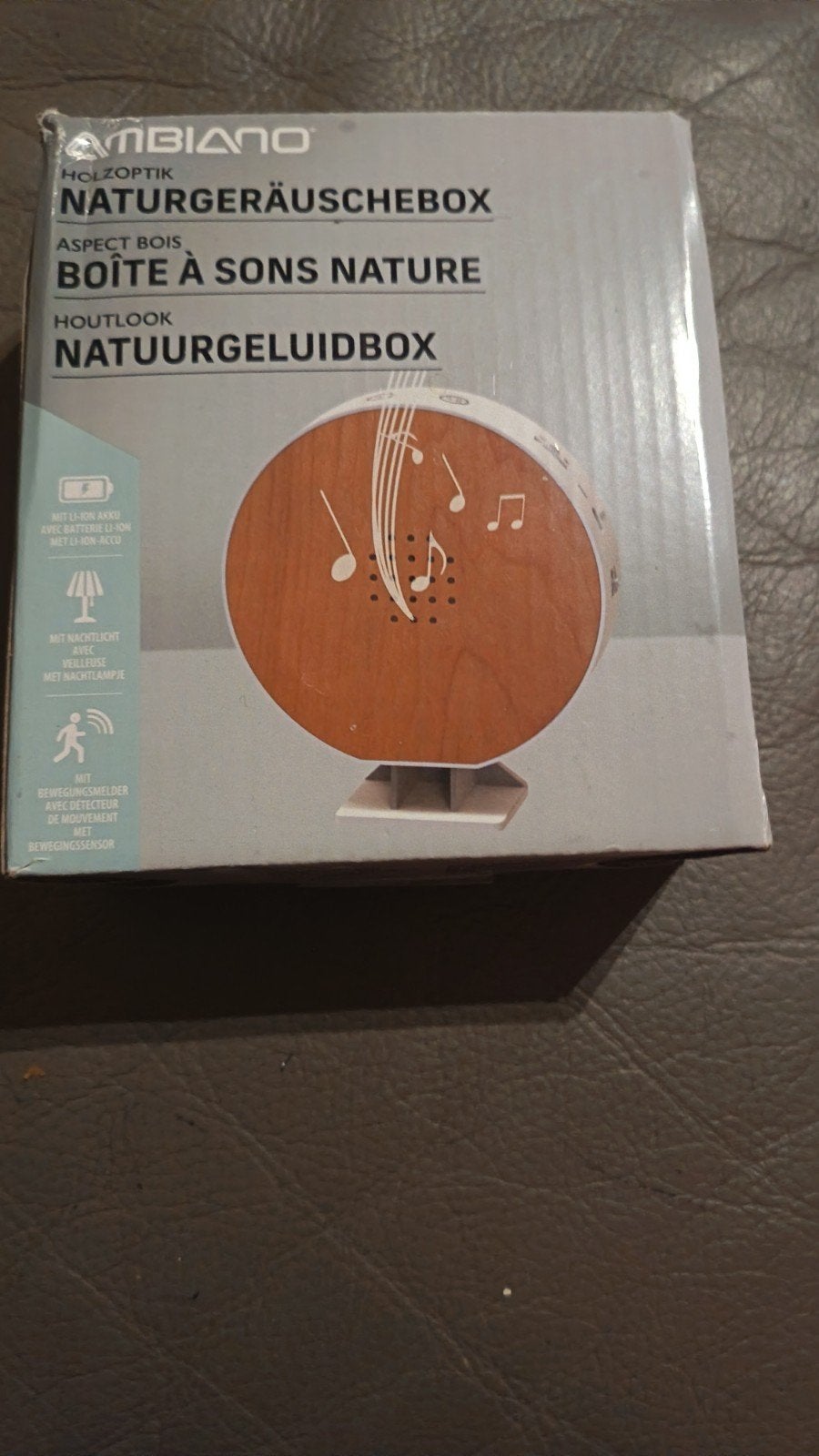 Nieuwe houtlook natuurgeluidenbox met lichtjes van AMBIANO, Audio, Tv en Foto, Overige Audio, Tv en Foto, Ophalen of Verzenden
