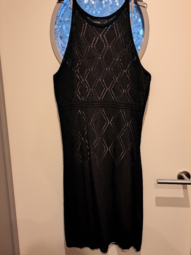 NIEUWE jurk, dun gebreid, feestjurk, strandjurk mt L, Kleding | Dames, Jurken, Zwart, Maat 42/44 (L), Nieuw, Ophalen of Verzenden