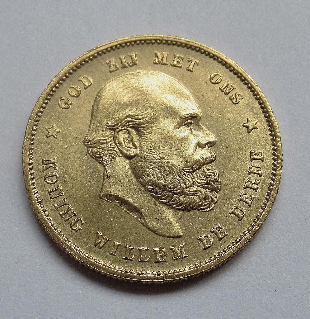 Nederland 10 gulden 1877, Verzenden, 10 gulden, Goud