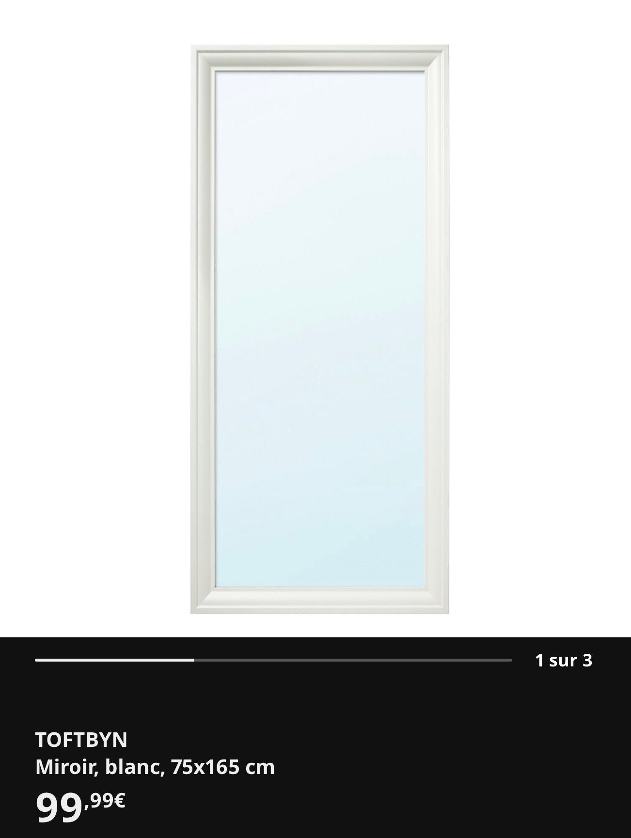 Grand mirroir, Maison & Meubles, Accessoires pour la Maison | Miroirs, Enlèvement, Comme neuf