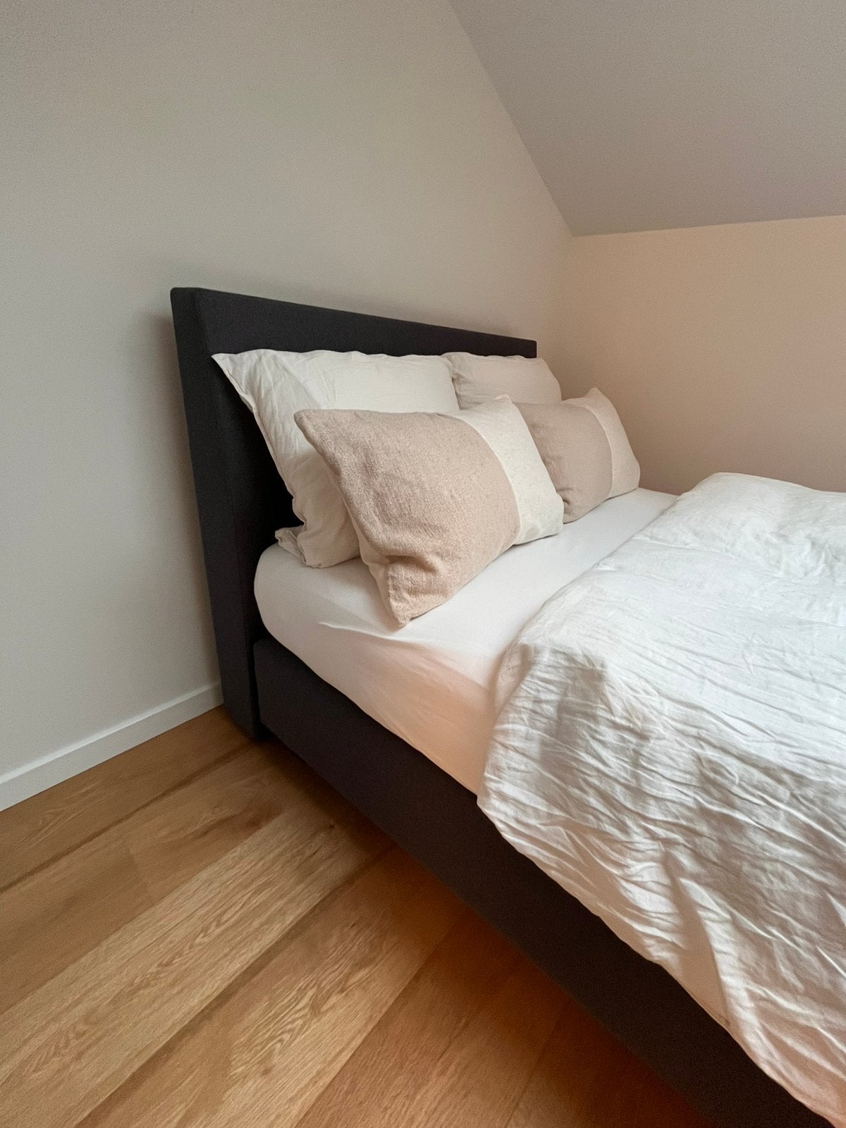 Lit Boxspring gris, Gris, Enlèvement, 120 cm, 200 cm