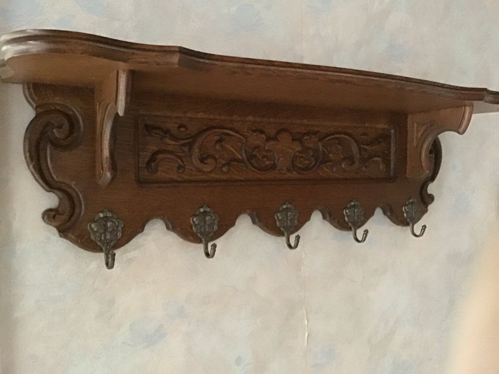 Antieken wandkapstok met hoedenplank, Huis en Inrichting, Ophalen, Zo goed als nieuw, Wandkapstok