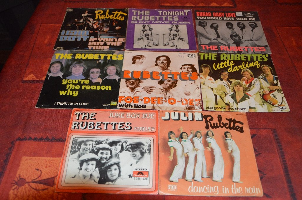 45t's reeks titels van THE RUBBETTES uit de jaren '70, CD & DVD, Enlèvement ou Envoi, 7 inch, Rock 'n' roll, Comme neuf