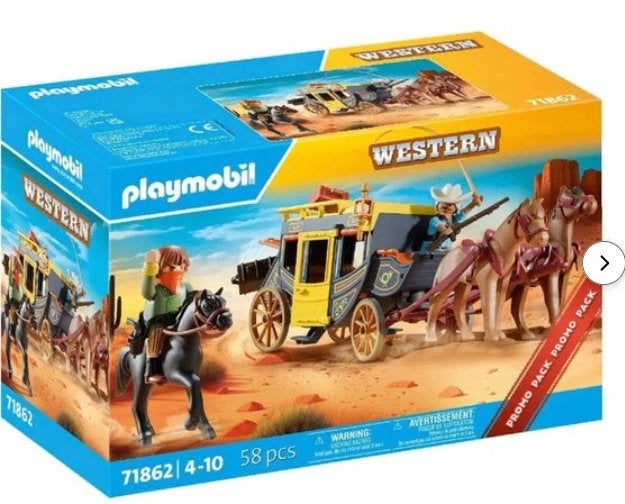 PLAYMOBIL Western Wilde Westen Postkoets, Envoi, Neuf, Kit complet, Figurines
