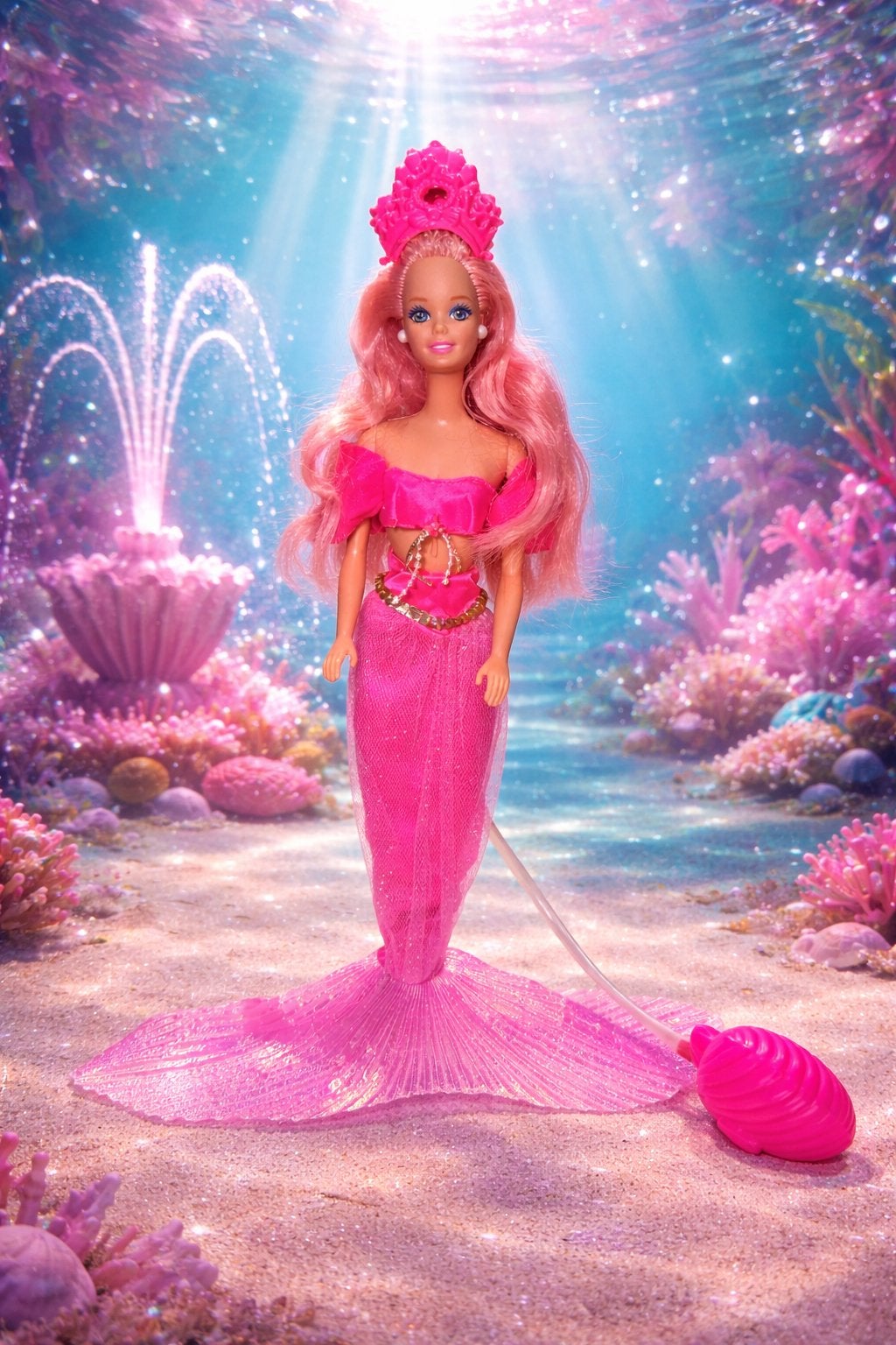 Vintage Barbie Fountain Mermaid 1993 – compleet met pompje, Kinderen en Baby's, Ophalen of Verzenden, Gebruikt, Barbie