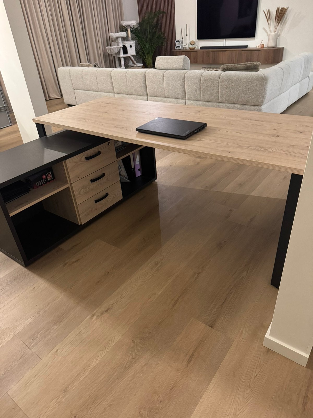 Bureau + bijpassende kast Capo 2 (Weba), kastanje & zwart, Ophalen, Zo goed als nieuw, Zwart, Metaal