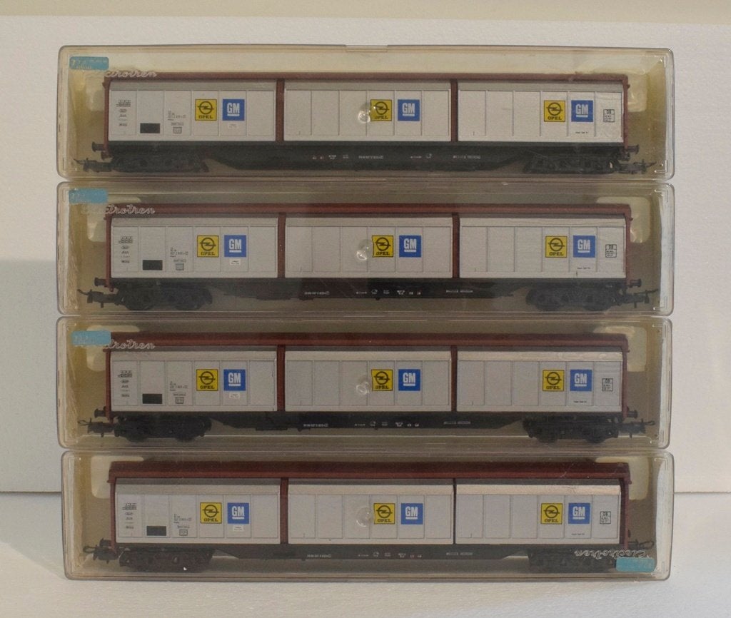 Modeltreinen HO 4 wagons in OVP, Overige merken, Gelijkstroom, Wagon, Ophalen of Verzenden