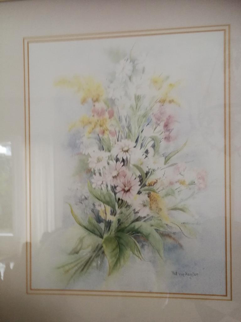 Schilderij bloemen in aquarel, ingelijst., Antiek en Kunst, Kunst | Schilderijen | Modern, Ophalen