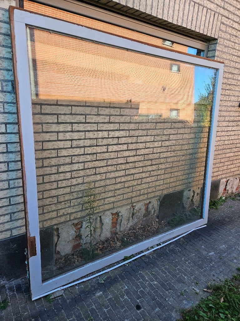 4 ramen + buitendeur – meranti / PVC-aluminium, Doe-het-zelf en Bouw, Ophalen, Gebruikt, Overige typen