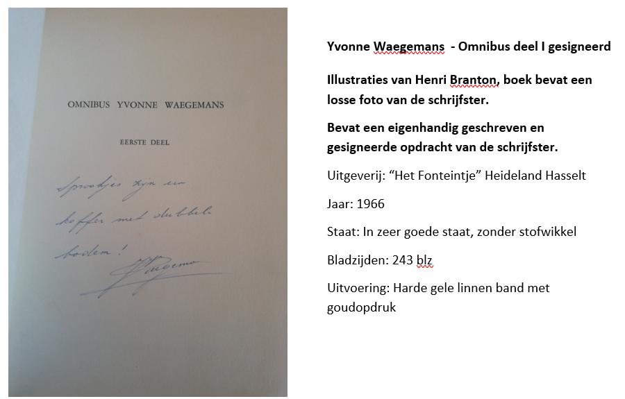 Yvonne Waegemans  - Omnibus deel I gesigneerd, Ophalen of Verzenden, Zo goed als nieuw, Sprookjes