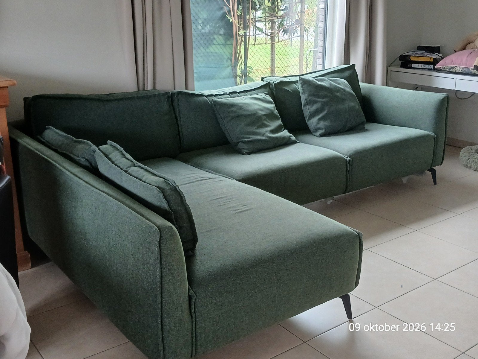 hoeksalon  groen, Banc d'angle, Quatre personnes ou plus, Bois, Enlèvement