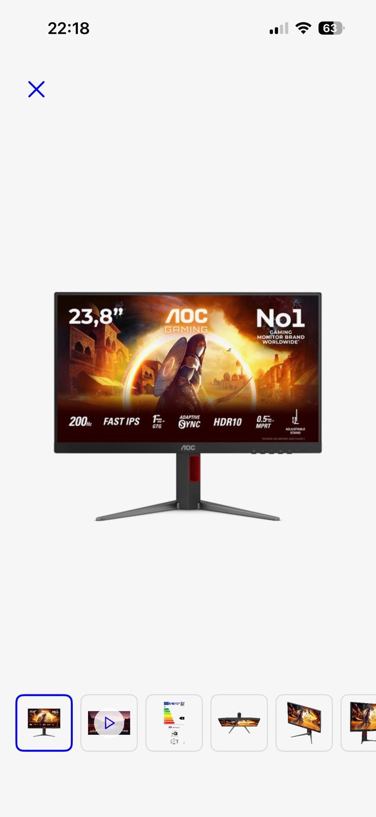 Monitor AOC Full HD IPS gaming, Computers en Software, HD, IPS, Nieuw, Ophalen