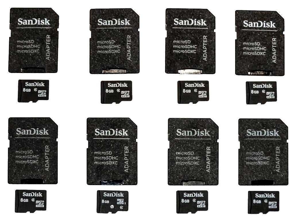SANDISK Micro SD 8GB met adapter - meerdere beschikbaar, Audio, Tv en Foto, Foto | Geheugenkaarten, Gebruikt, 8 GB, MicroSD, SanDisk