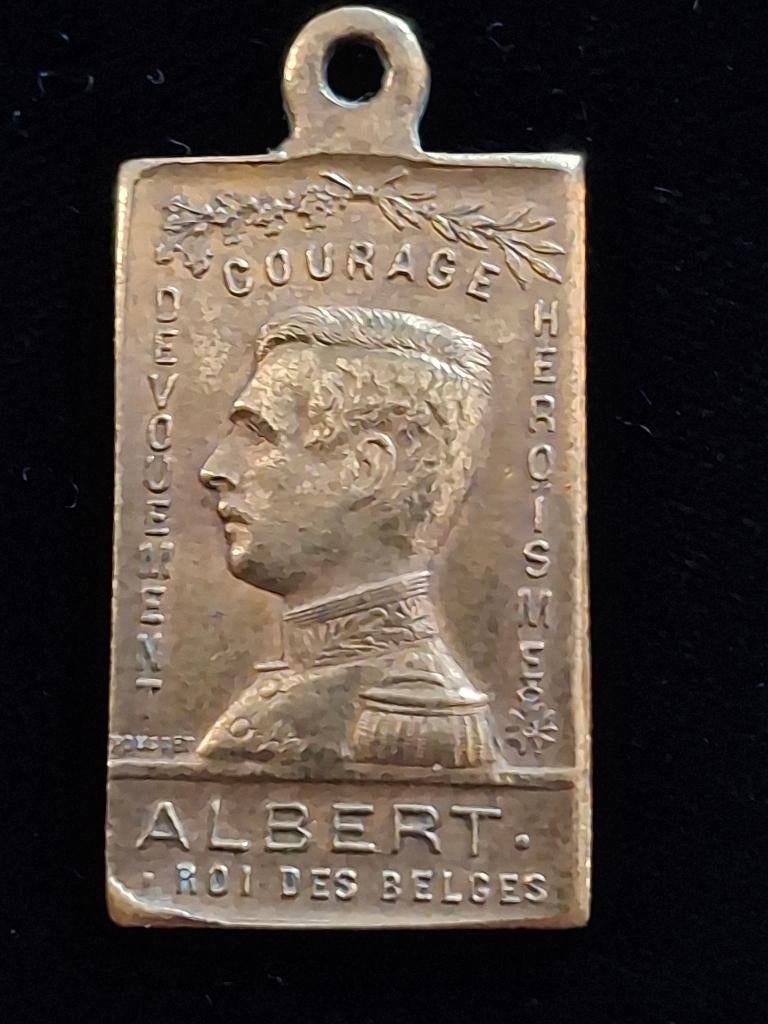 medaille hanger Koning Albert I, Verzenden, Gebruikt, Overige typen