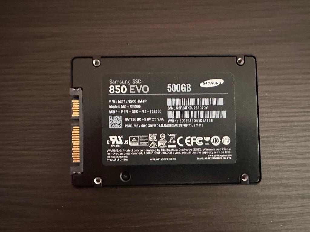 7x Samsung 850 EVO 500GB SATA SSD, Intern, Gebruikt, Ophalen of Verzenden, Desktop
