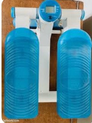 Mini Stepper - Wit/Blauw - Fitness Apparaat-PROPER GEMAAKT, Sports & Fitness, Sports & Fitness Autre, Enlèvement, Utilisé