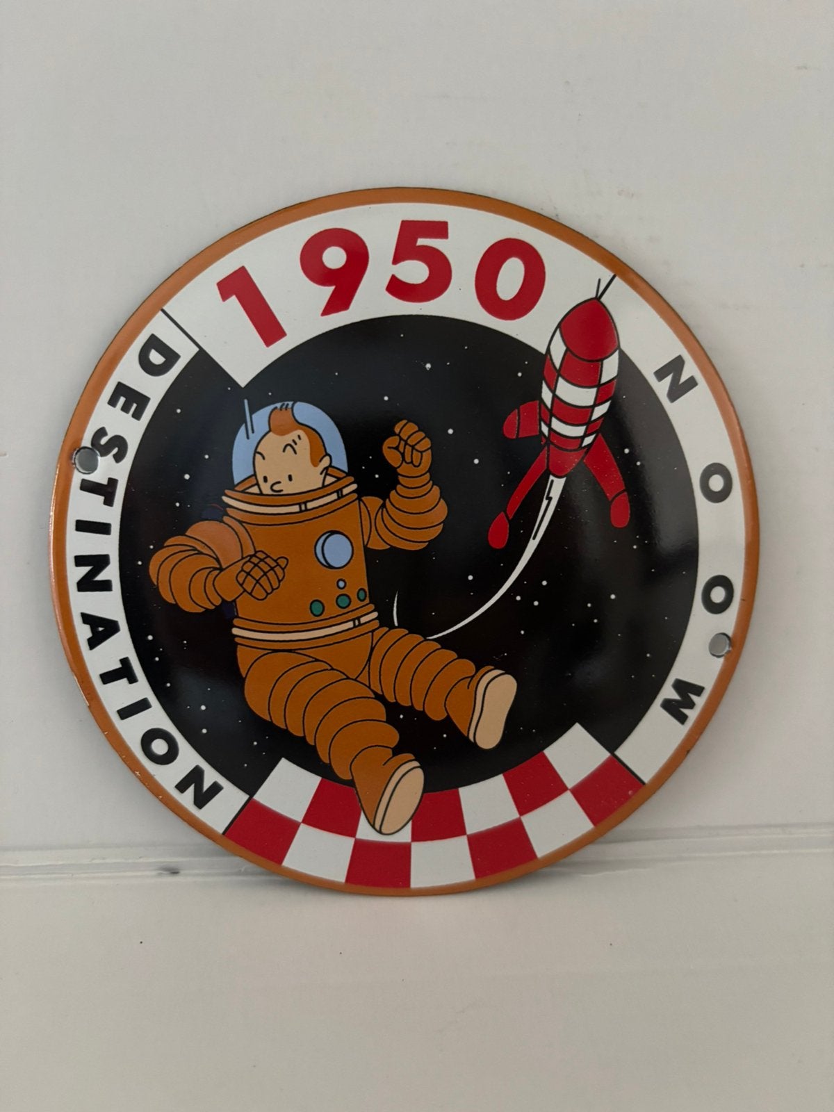 Plaque Émaillée Tintin, Enlèvement ou Envoi, Comme neuf