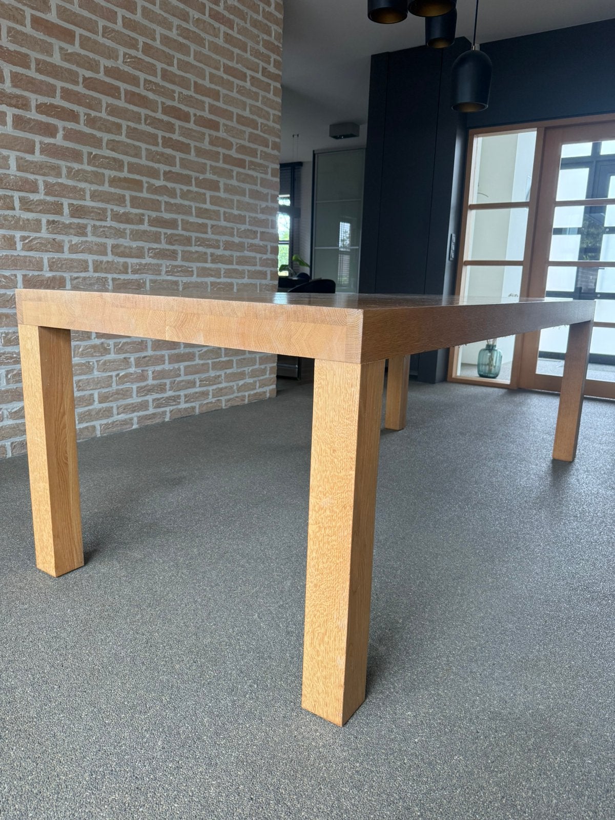 Massief eiken eettafel + 6x eetkamerstoelen, Huis en Inrichting, Tafels | Eettafels, Ophalen, Zo goed als nieuw
