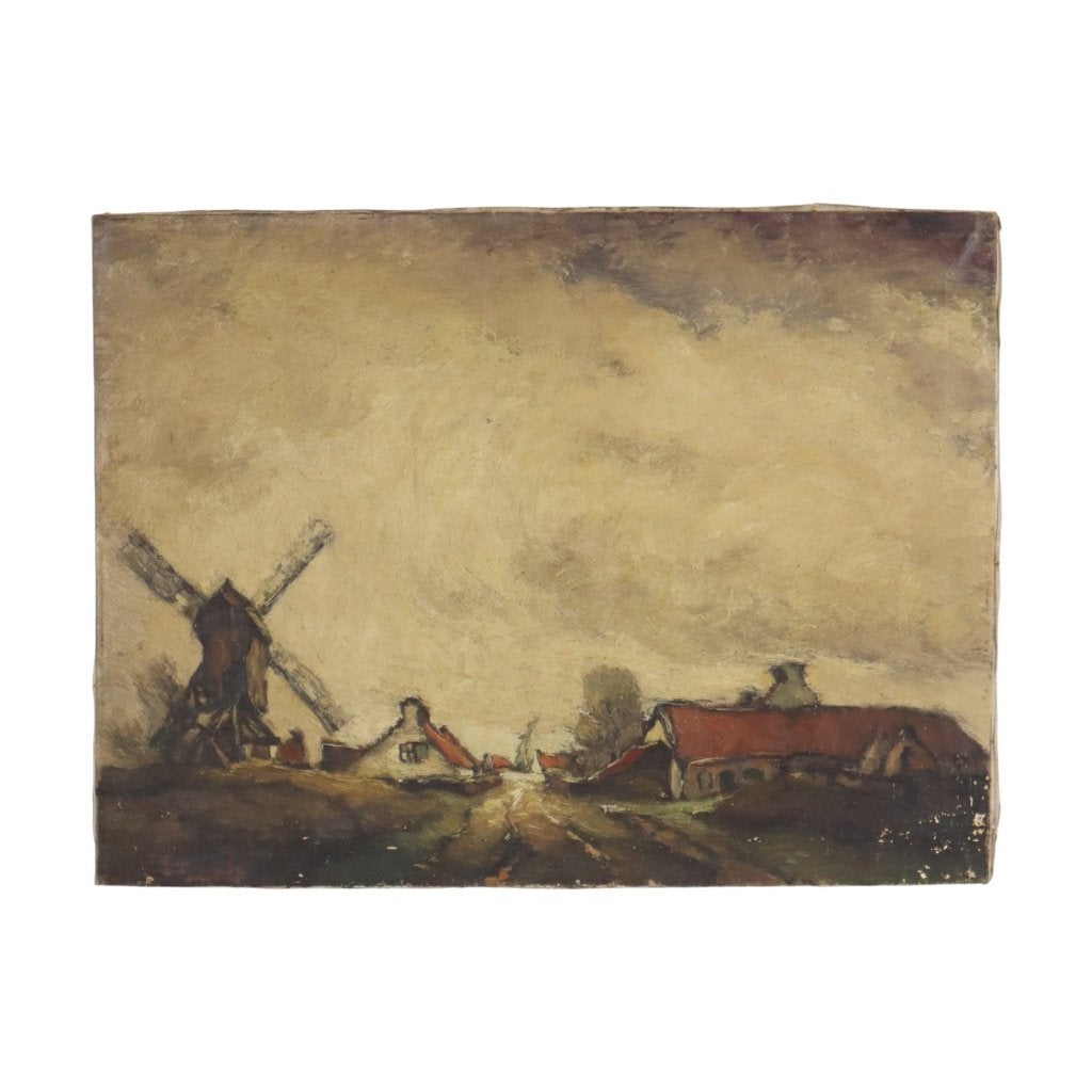 Charmant Schilderij Boerderij Landschap Wittouck 60x80cm, Ophalen of Verzenden, Gesigneerd, Landschap, Doek