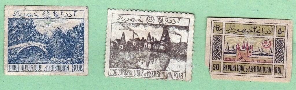 Azerbeidzjaanse postzegels - Litouwen - Joegoslavië, Postzegels en Munten, Ophalen of Verzenden