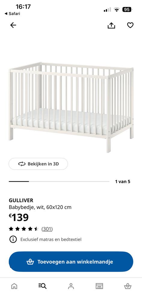 Babybed, Ophalen, Gebruikt