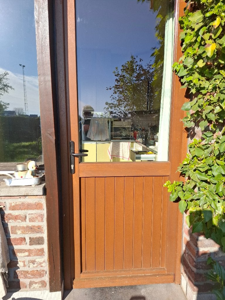 Porte extérieure en bois, Bricolage & Construction, 75 à 150 cm, Comme neuf, Enlèvement, Vitre comprise