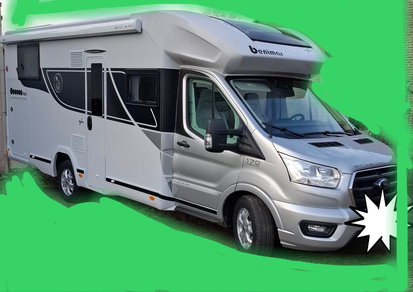 Benimar Cocoon 463 Northautokapp 170pk als nieuw, Caravans en Kamperen, Automaat, Ringverwarming, ABS, Ford