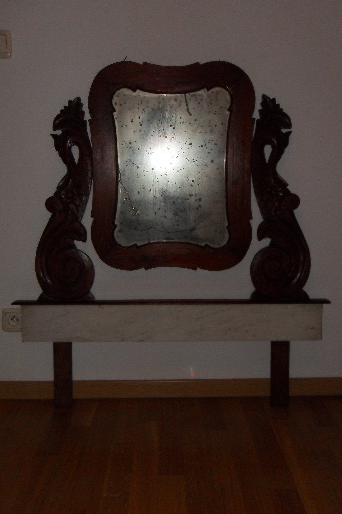 MIROIR d'ancienne commode Coiffeuse du 19ème 108 x 100cm, Antiquités & Art, Enlèvement