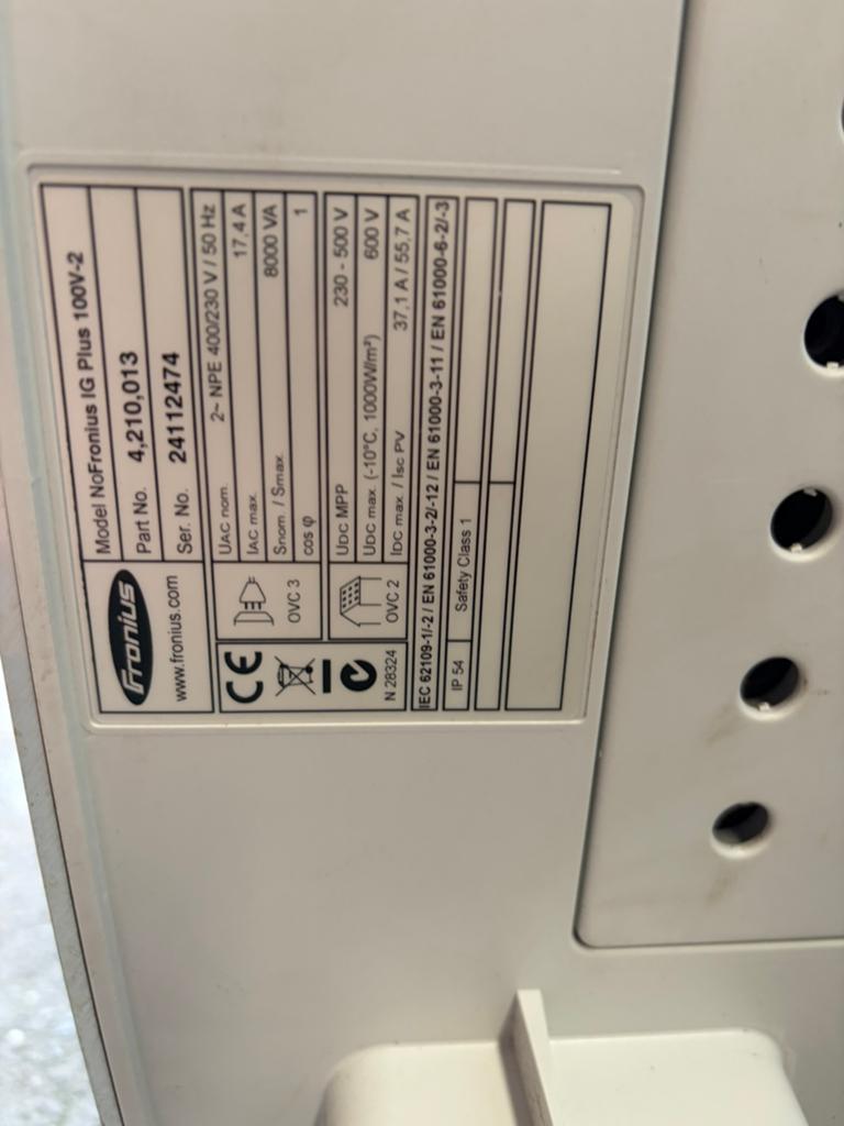 Fronius IG PLUS 100v-2 omvormer, Ophalen, Zo goed als nieuw, Overige typen, 200 wattpiek of meer