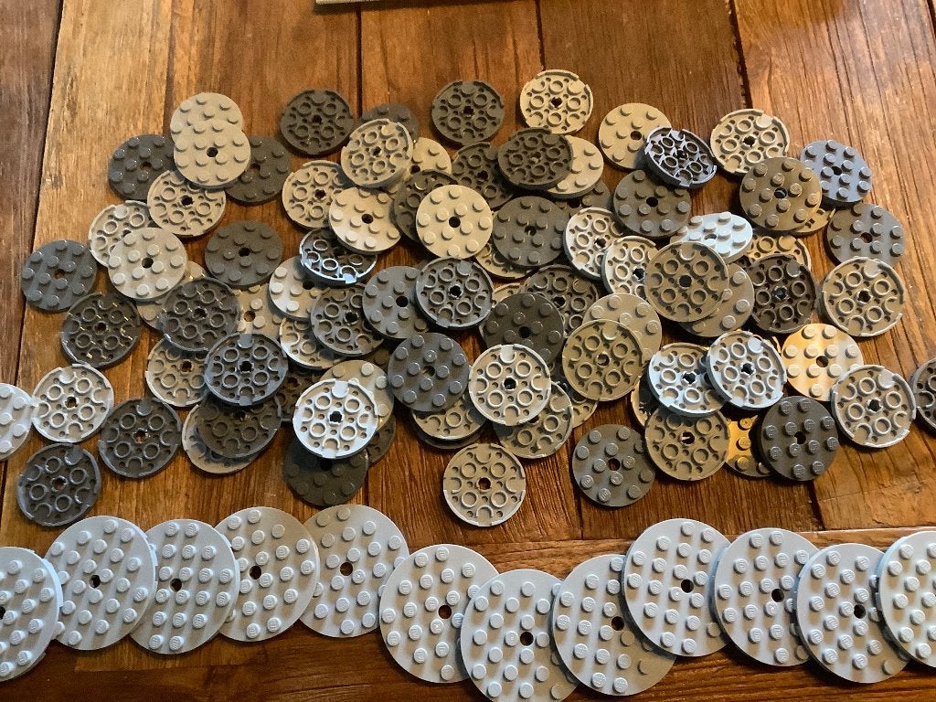 Lego ronde plaatjes grijs 105 stuks / 106-80, Enlèvement ou Envoi, Comme neuf, Briques en vrac, Lego