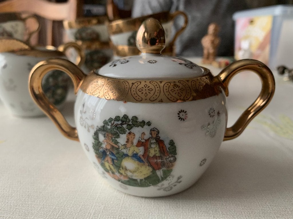 Vergulde koffie-/theeset, Antiek en Kunst, Ophalen of Verzenden