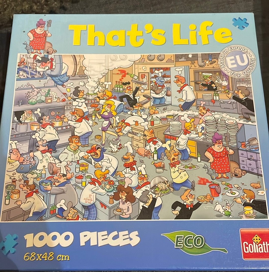 Cartoonpuzzel  ‘that’s life’, Enlèvement ou Envoi, 500 à 1500 pièces, Comme neuf, Puzzle