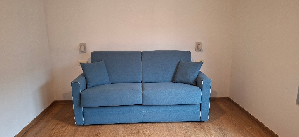 Zetelbed - Slaapbank, Ophalen, Blauw, Tweepersoons, 190 cm of minder