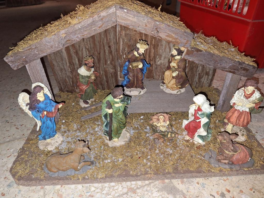 Kerststal + decoratie, Diversen, Ophalen, Gebruikt