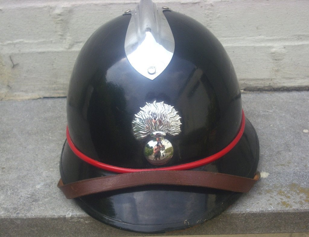 Casque nominatif et matriculé gendarmerie 1948 brigade Bree, Collections, Envoi, Gendarmerie, Casque ou Béret