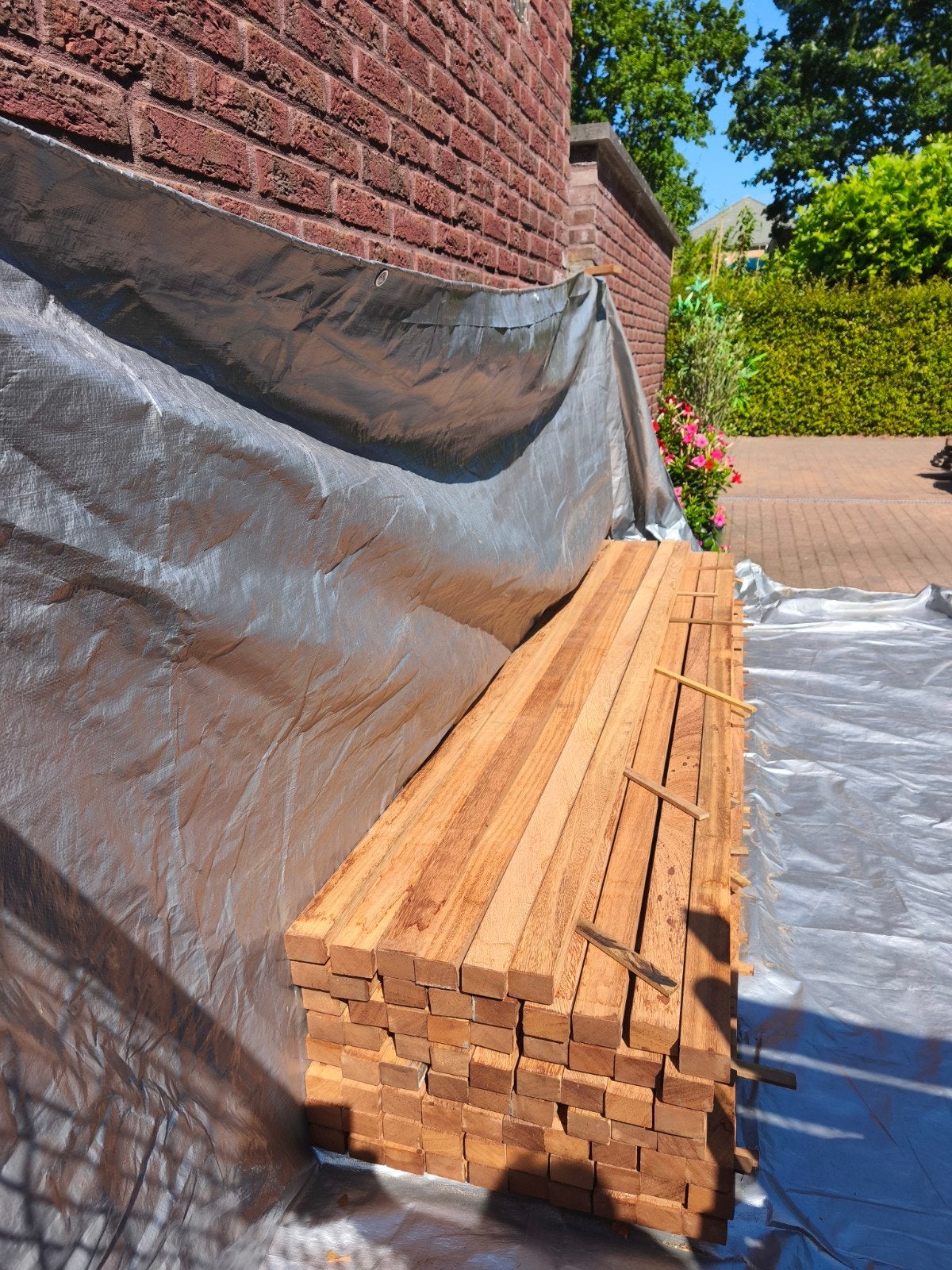 Hardhout Onderliggers, Tuin en Terras, Ophalen, Nieuw, Hardhout, 250 cm of meer