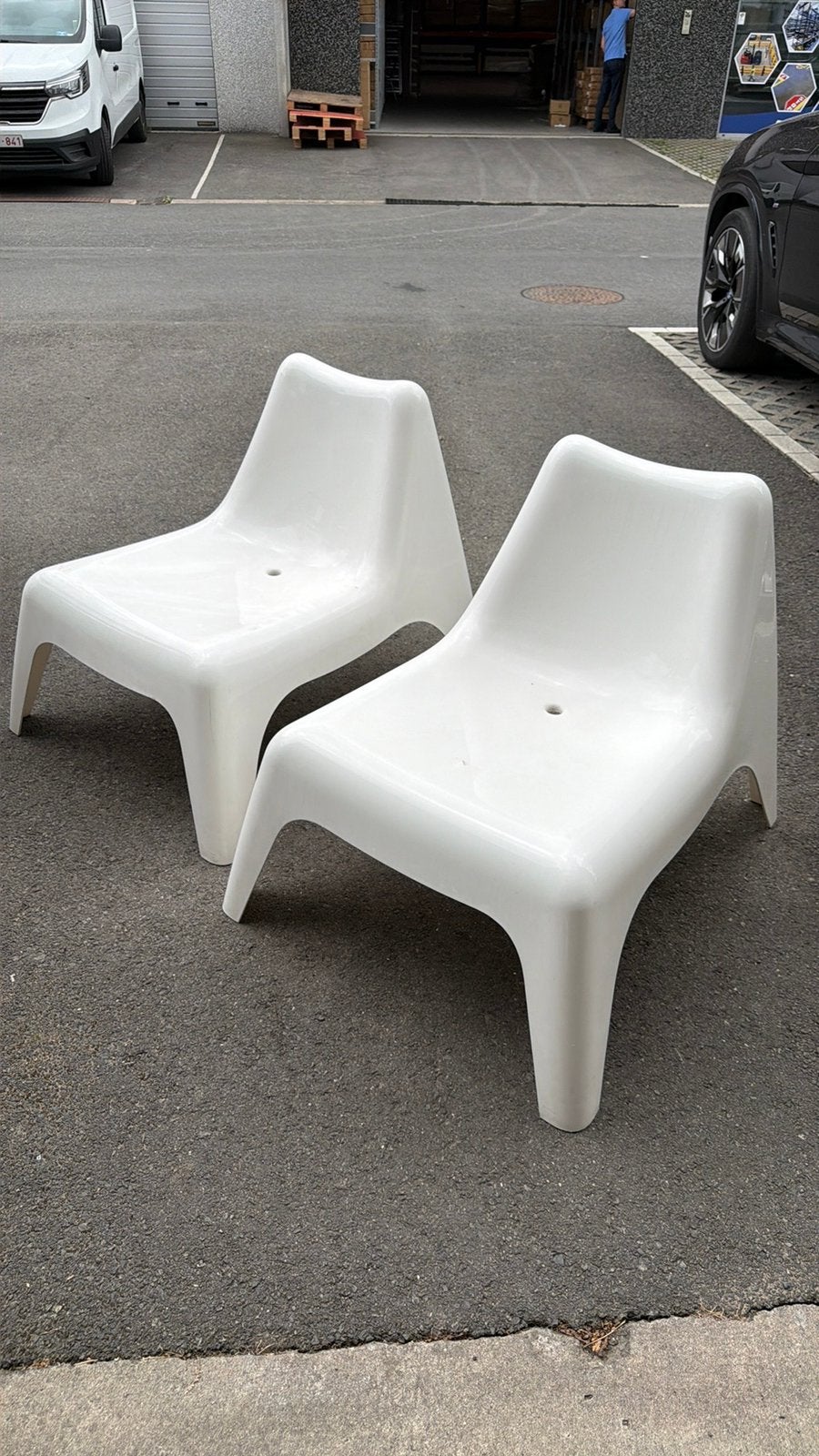 Witte tuinstoelen, Tuin en Terras, Tuinstoelen, Ophalen, Zo goed als nieuw