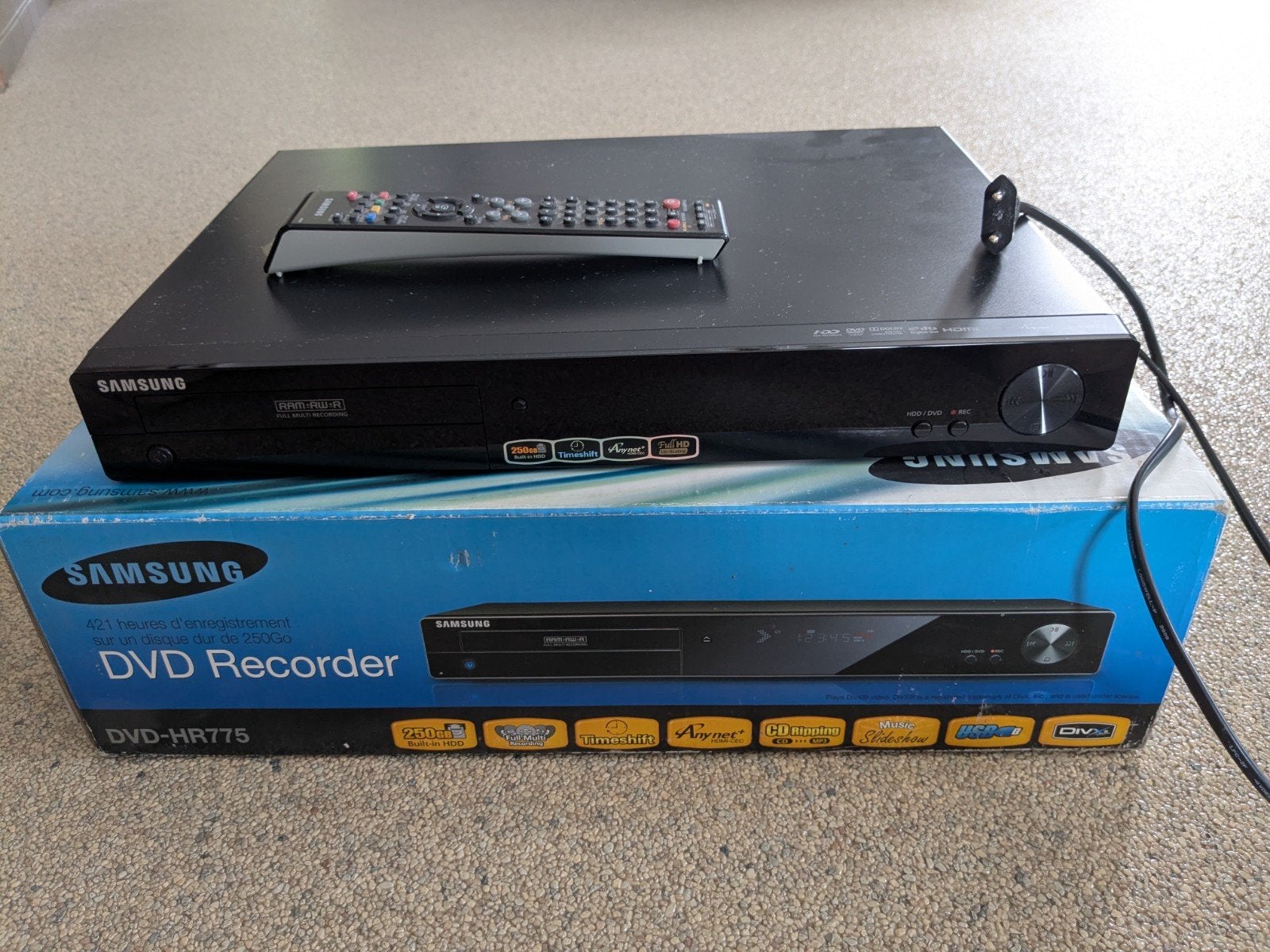 Samsung DVD-HR775 DVD & Harddisk Recorder (250GB) – Met doos, Audio, Tv en Foto, DVD spelers, Met harddisk, Dvd-recorder, Ophalen of Verzenden