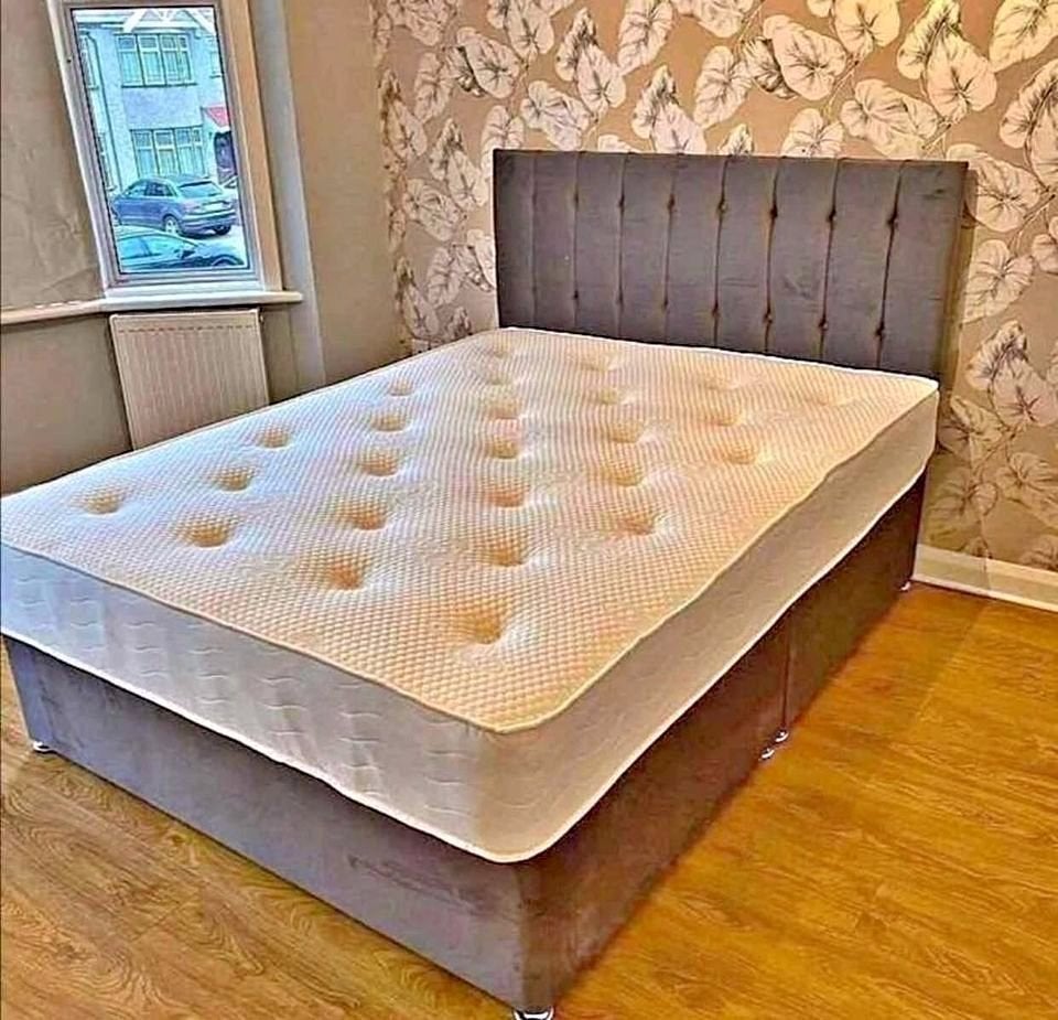 Nouveau lit avec matelas — Paiement comptant à la livraison, Maison & Meubles, Envoi, Neuf, Deux personnes, Autres couleurs